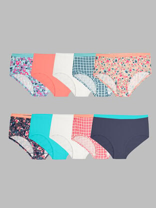 Girls'Eversoft®  Low Rise Brief Underwear, Assorted 10 Pack 