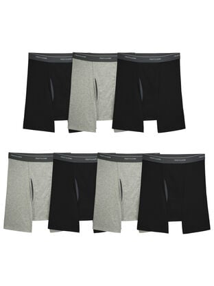 Men'sEversoft®  CoolZone® Fly Boxer Briefs, Black and Gray 7 Pack 