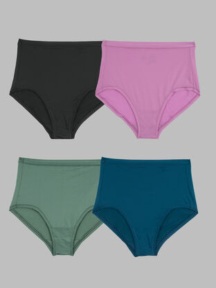 Women's Fruit of the Loom Getaway Collection, Cooling Mesh Brief Underwear, Assorted 4 Pack 