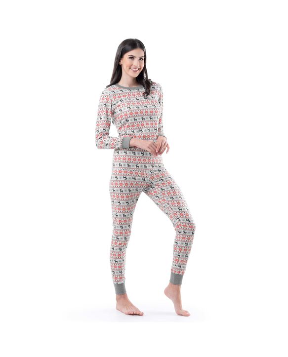 Fruit of the Loom Women's Waffle Crew Top and Pant, 2-Piece Pajama Set 