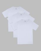 Tall Men's Premium Short Sleeve Breathable Cotton Mesh Crew T-Shirt, White 3 Pack White