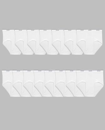 Men's Cotton Briefs, White 15 Pack White
