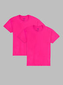 Men’sEversoft®  Short Sleeve Crew T-Shirt, 2 Pack CYBER PINK