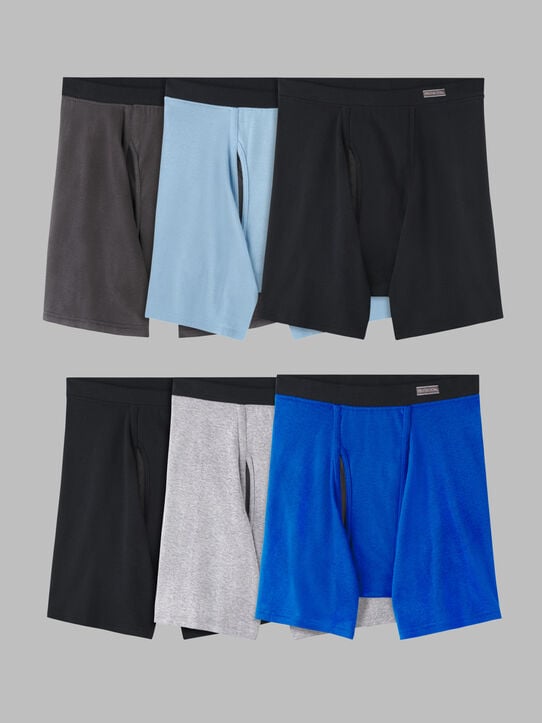 Men's CoolZone® Covered Waistband Boxer Brief, Assorted 6 Pack Assorted