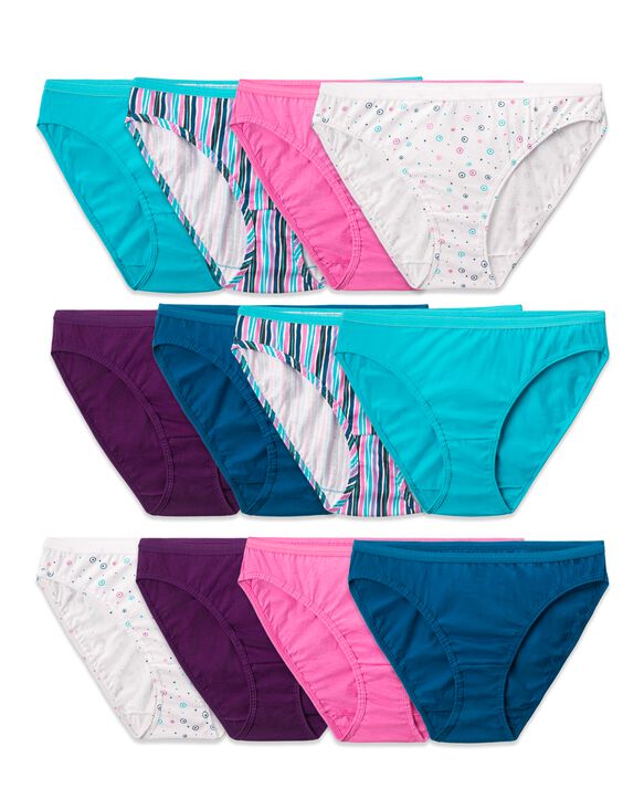 Women's Cotton Bikini Underwear, 12 Pack ASSORTED
