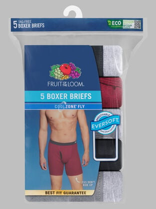 Men'sEversoft®  CoolZone® Covered Waistband Boxer Briefs, 5 Pack 