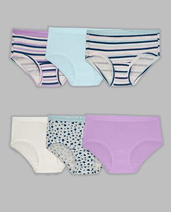 Girls' Cotton Brief Underwear, Assorted 6 Pack ASSORTED