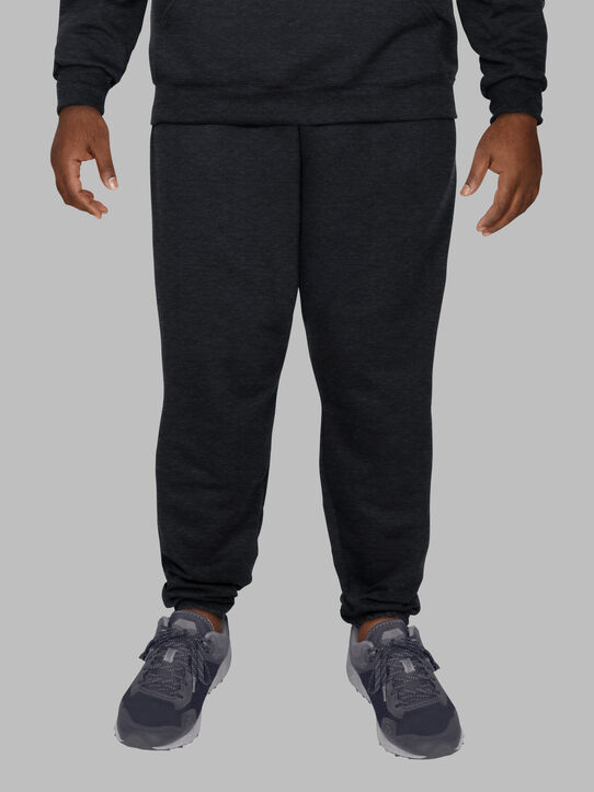 Big Men's Eversoft®  Fleece Elastic Bottom Sweatpants Black Heather