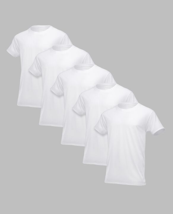 BVD® Men's Short Sleeve Cotton Crew T-Shirt, White 5 Pack White