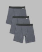 Men's Crafted Comfort  Black Heather Boxer Brief, 3 Pack, Extended Sizes Black Heather