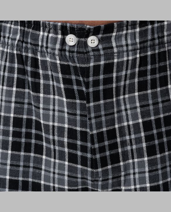 Fruit of the Loom Men's Flannel Pajama, 2 Piece Set GREY PLAID