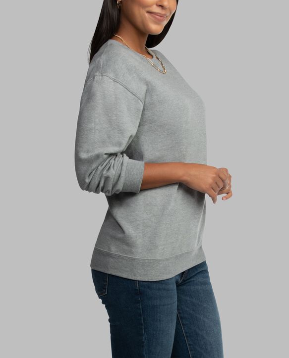 Eversoft® Fleece Crew Sweatshirt, Extended Sizes Grey Heather