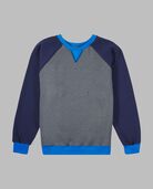 Boys' Fleece Raglan Crew Sweatshirt Navy/Charcoal