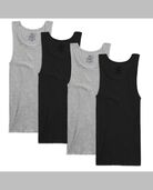 Fruit of the Loom Premium Men's A-Shirts, 4 Pack - Black/Gray 