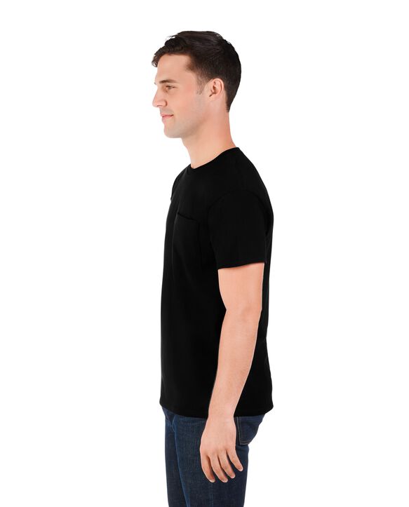 Men’s 360 Breathe Short Sleeve Pocket T-Shirt, Extended Sizes Rich Black
