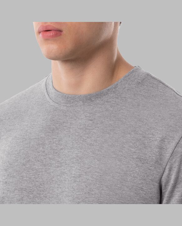 Fruit Of The Loom Men's Short Sleeve Jersey Knit Top and Fleece Sleep Pant, 2 Piece Set GREY PLAID SET