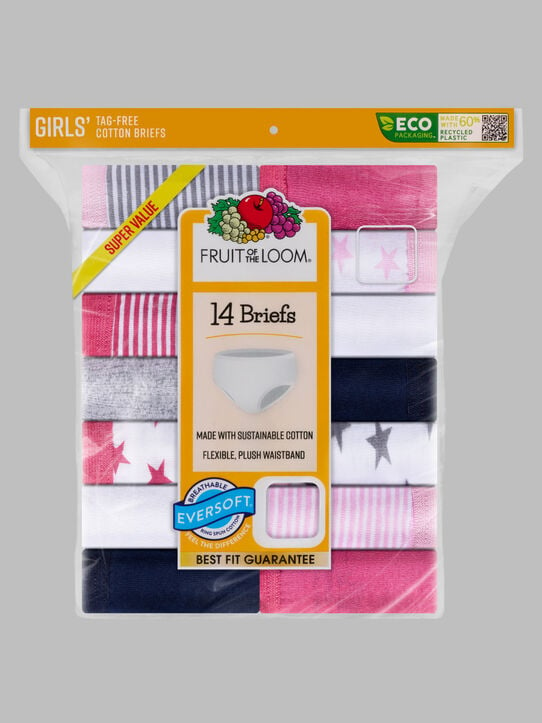 Girl'sEversoft® Brief Underwear, Assorted 14 Pack Assorted