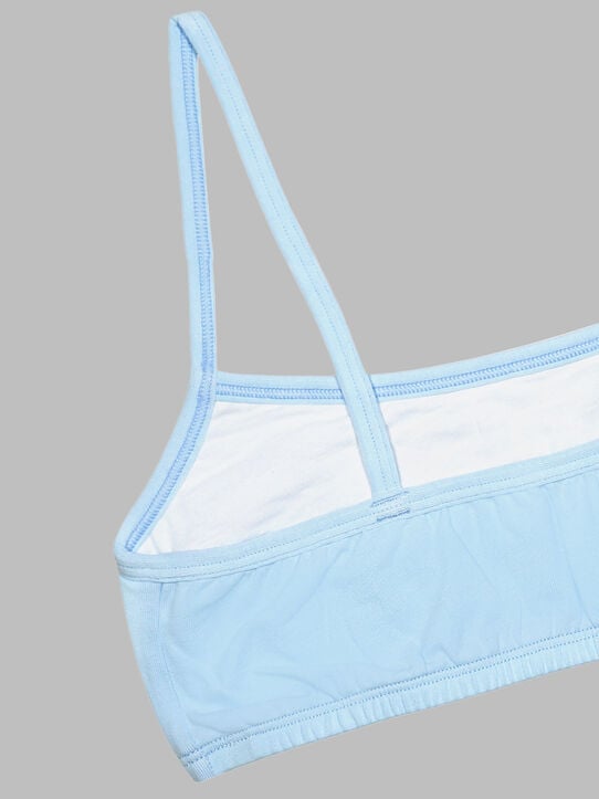 Girls' Spaghetti Strap Cotton Sports Bra, 6 Pack Multi Leo/Eyeshadow/Grey Heather/White/Marble Swirl/Black Hue