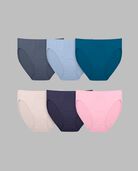 Women's Breathable Micro-Mesh Hi-Cut Panty, Assorted 6 Pack ASSORTED