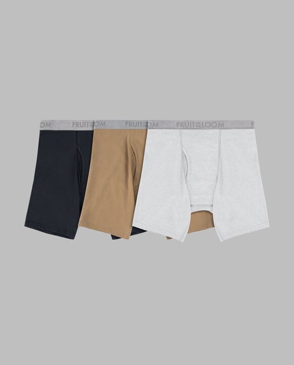 Men's Workgear™ Cotton Stretch Boxer Briefs, Assorted 3 Pack Assorted