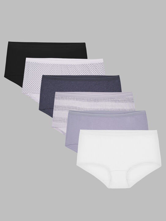 Fruit of the Loom Women's Cotton Boyshort Panties, 6 Pack - Assorted, 5 :  : Clothing, Shoes & Accessories