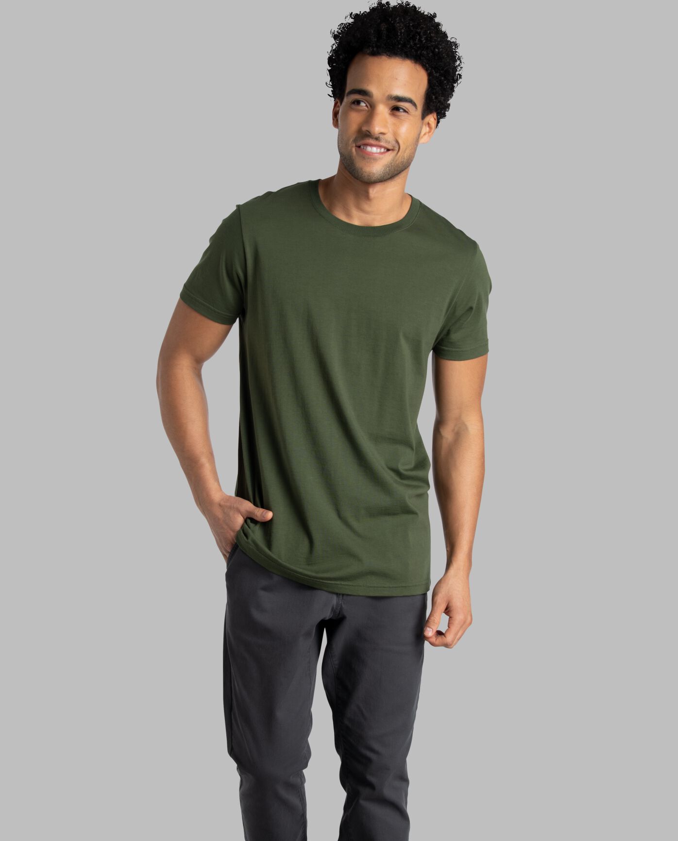 Men's Crafted Comfort Artisan Tee™ Crew T-Shirt Military Green