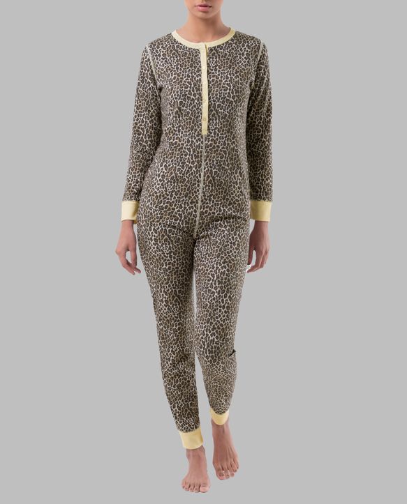 Fruit of the Loom Women's Waffle Unionsuit NATURAL ANIMAL
