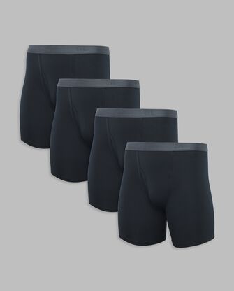 BVD® Men's Boxer Briefs, Black and Grey 4 Pack 