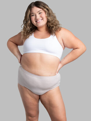 Just My Size Women's Cotton Briefs 3 Pack (Size 12/White) at