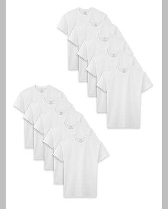 Boys' Husky Classic Crew T-Shirt, White 10 Pack WHITE