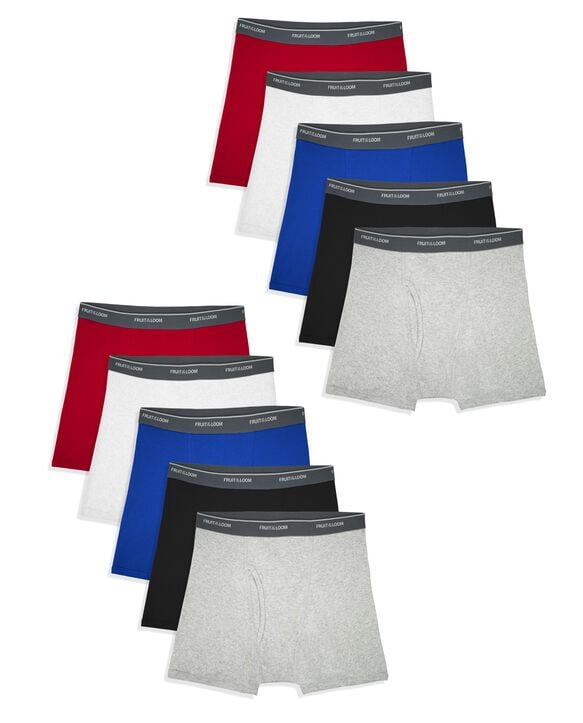 Boys' Assorted Cotton Boxer Briefs, 10 Pack