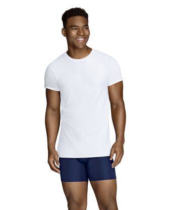 Men's White Crafted Comfort Crew, 3 Pack 