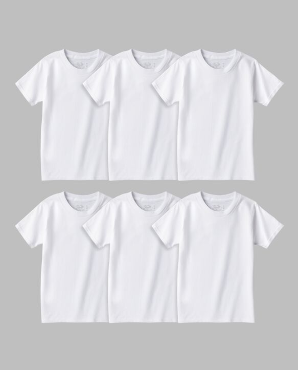 Toddler Boys' Crew Neck T-Shirt, White 6 Pack WHITE