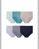 Women's Breathable Cooling Stripe Brief Panty, 6 Pack 