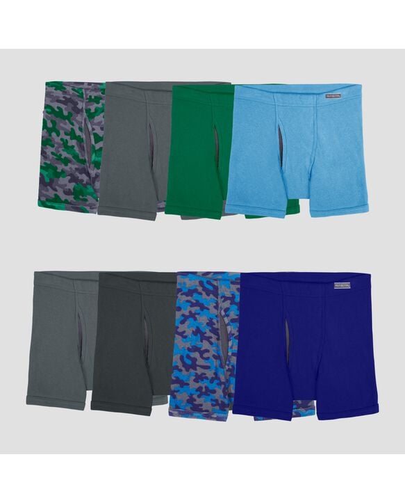 Boys' Coolzone Print and Solid Boxer Brief, 8 Pack ASSORTED