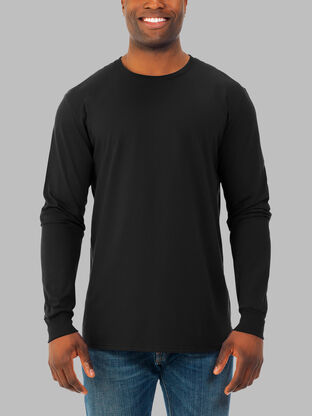 Men's Soft Long Sleeve Crew T-Shirt, 2XL, Athletic Heather, 2 Pack 