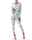 Women's Raschel Henley Top and Pant, 2-Piece Pajama Set SPRING FOG CAMO