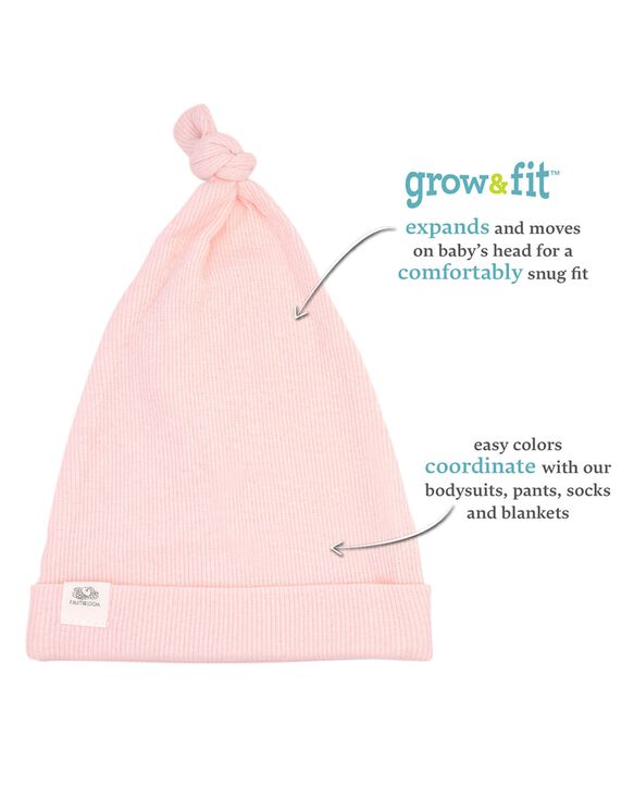 Baby Girls' Grow & Fit Hats, 2 Pack Pink Multi