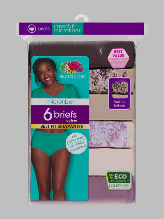 Women's Microfiber Brief Panty, Assorted 6 Pack
