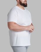 Big Men's Premium Short Sleeve Breathable Cotton Mesh Crew T-Shirt, White 3 Pack White