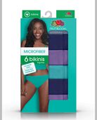 Women's Microfiber Bikini Panty, 6 Pack Assorted