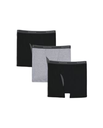 Big Men's CoolZone Fly Black and Gray Boxer Briefs, 3 Pack 