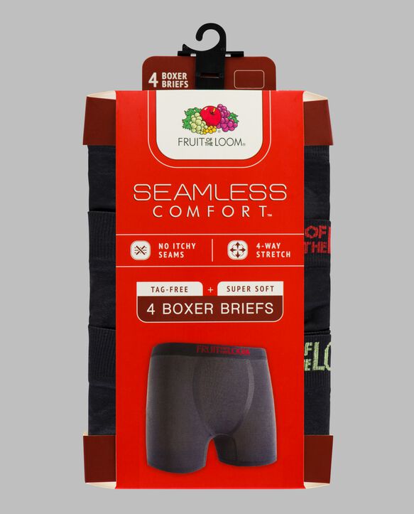 Boys' Seamless Comfort Boxer Briefs, Assorted 4 Pack ASSORTED
