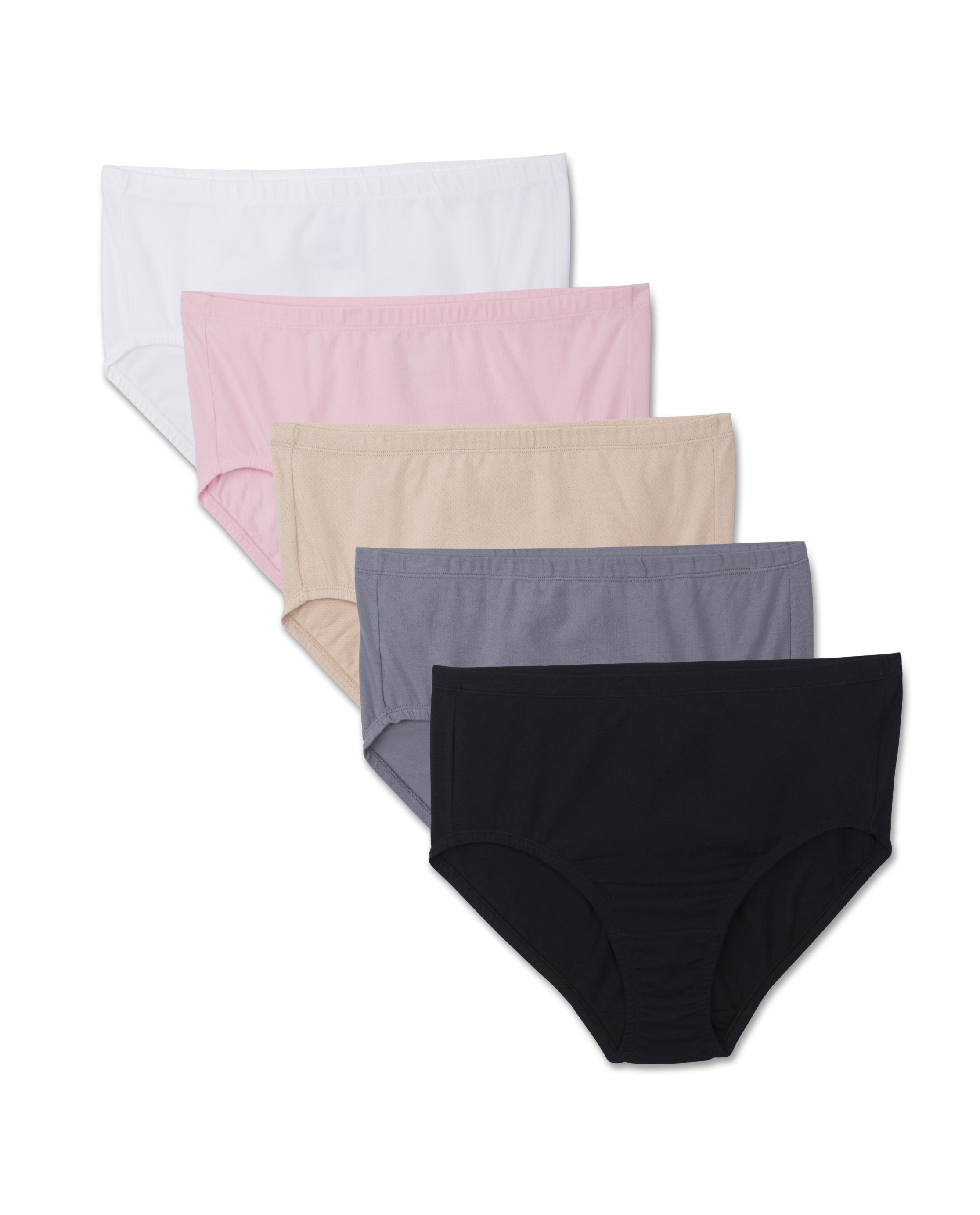 Women's Fit for Me by Breathable Cotton-Mesh Brief, 5 Pack ...