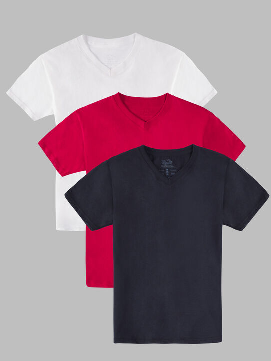 Boys' Supersoft Short Sleeve V-Neck T-Shirt, 3 Pack Macintosh Asst.