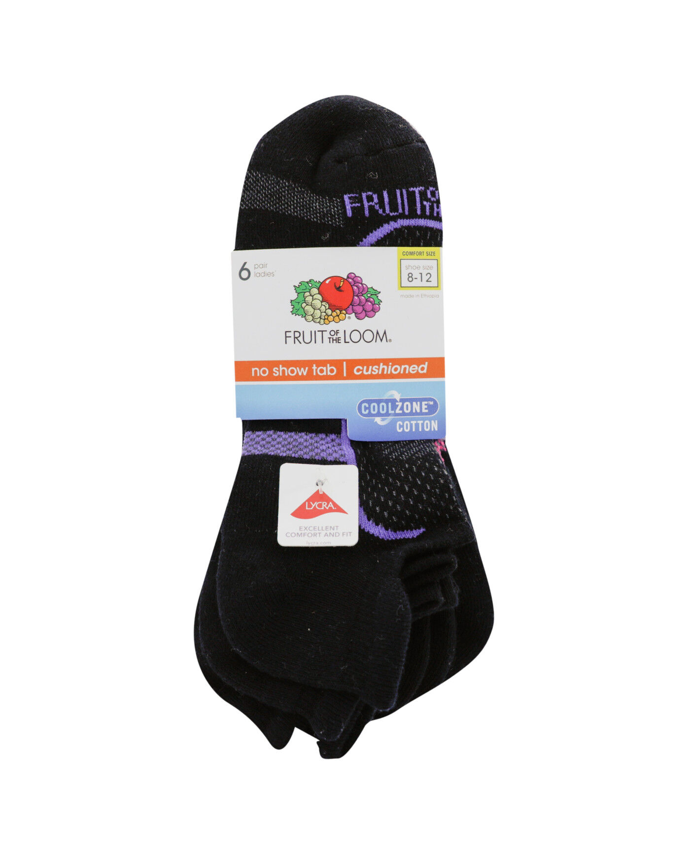 Fruit of the Loom Womens 6-Pair Low Cut Socks 