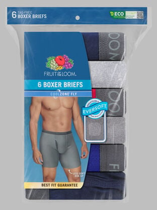 Men'sEversoft®  CoolZone® Fly Boxer Briefs, Assorted 6 Pack 