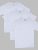 Tall Men's Premium Short Sleeve Breathable Cotton Mesh Crew T-Shirt, White 3 Pack White