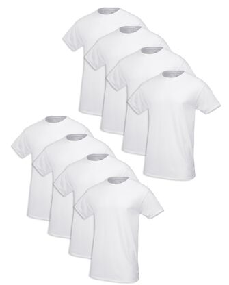 Men's Premium White Crew Undershirt, 8 Pack 