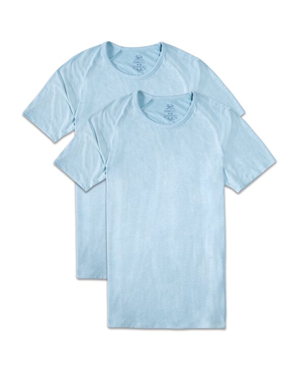 Big Men's Short Sleeve EverLight™ Raglan T-Shirt, 2 Pack 2XL Icy Aqua Heather